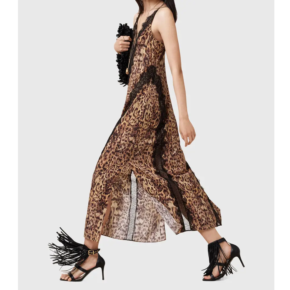 AllSaints Melia Leopard Print Maxi Dress
